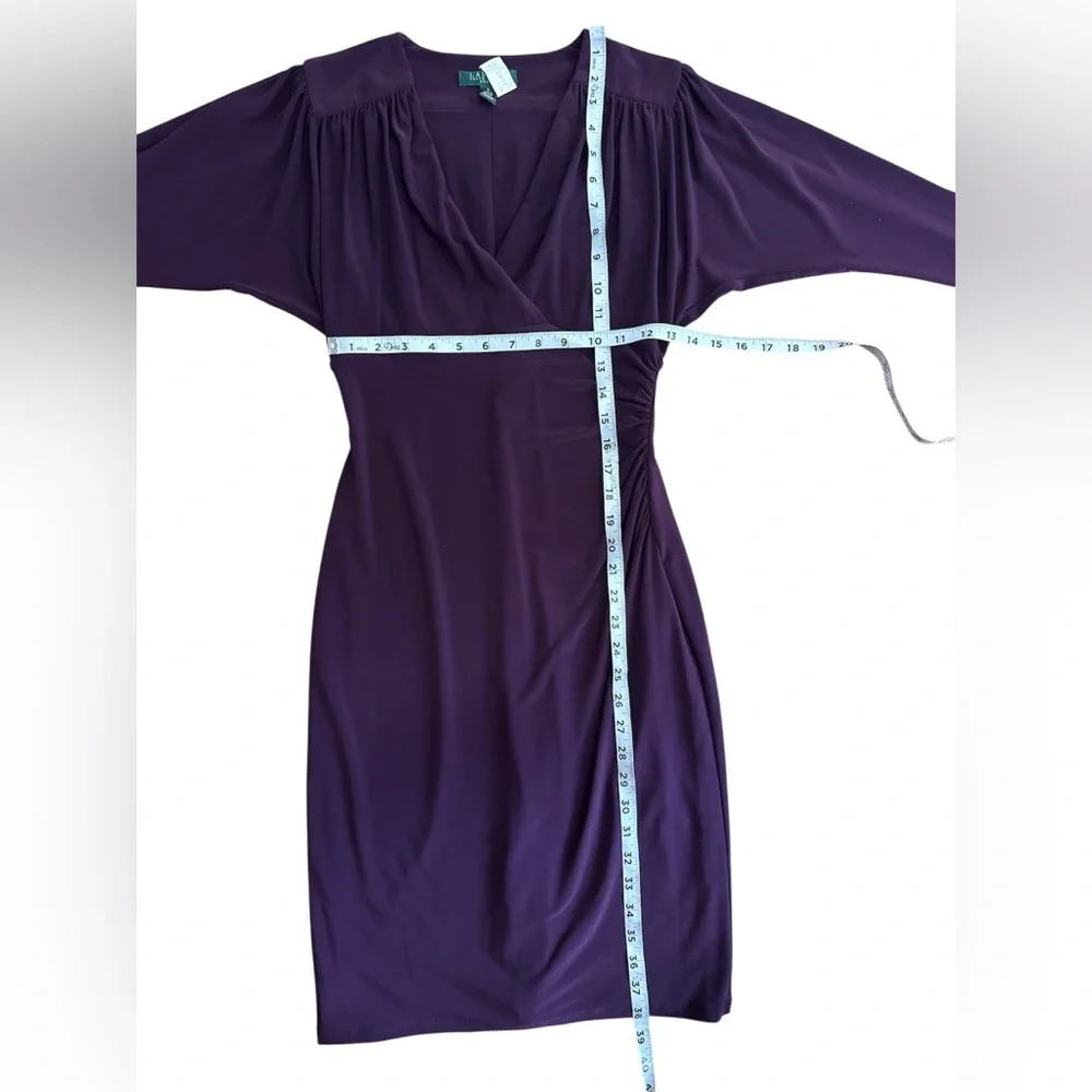 Lauren Ralph Lauren Dress Dark Purple 3/4 Sleeves Sexy Cocktail Professional 4
